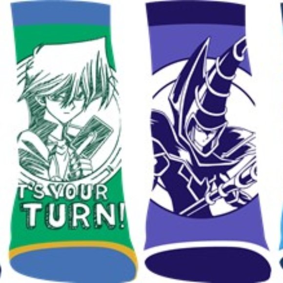 Yu-Gi-Oh! Character Card Duel 6 Pack Kids Ankle Socks (Youth size 4-10) - Picture 3 of 8